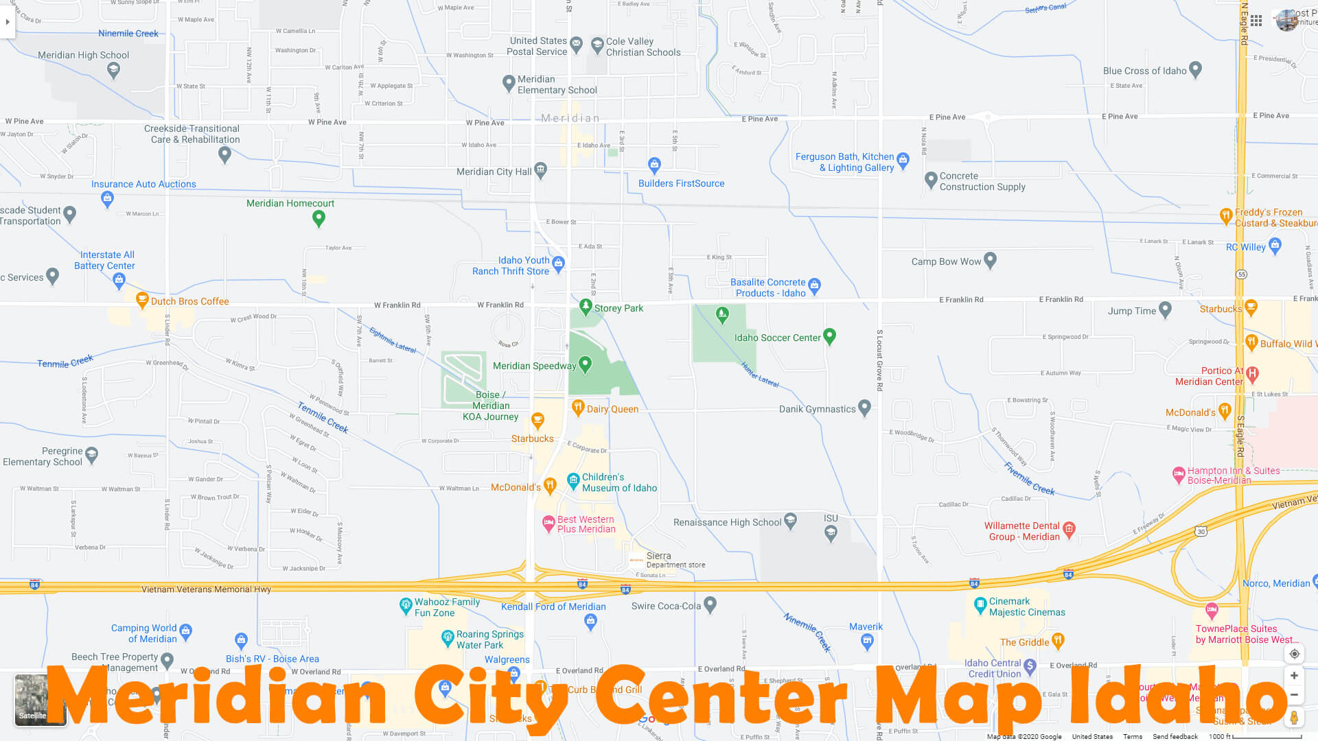 Meridian Ville Centrer Carte Idaho